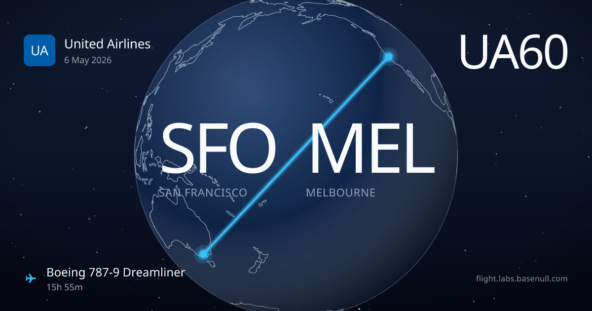 UA60 SFO → MEL